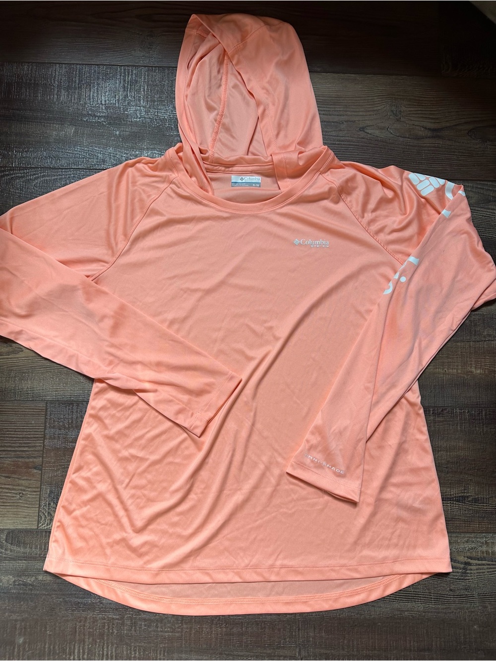 Columbia Coral color Hooded Performance Top